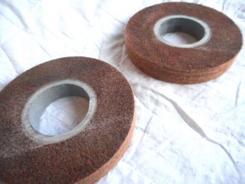 (2) 4 13/16&#034; X 1&#034;  2&#034; Arbor 3M INDUST grit ? Polishing WHEEL rpm unsure LATHE