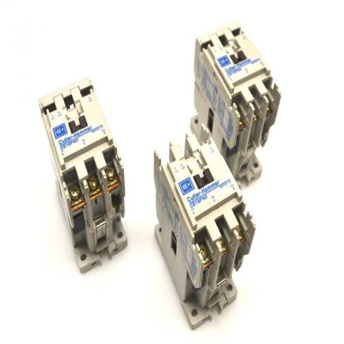 Lot of 3 Cutler Hammer CE15FN3 32A 600VAC 3P Contactors w/24 Volt Coil