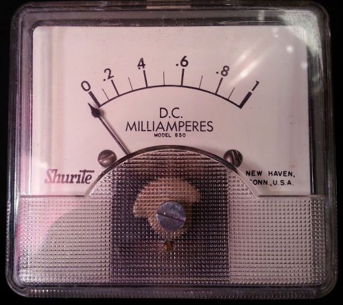 Vintage 1959 Shurite Milliamperes Panel Meter Range 0-1.0 - Never Used