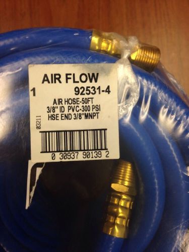 Milton Air Hose,92531-4, 50 ft, 3/8&#034; ID, 3/8&#034; MNPT, PVC, 300 PSI