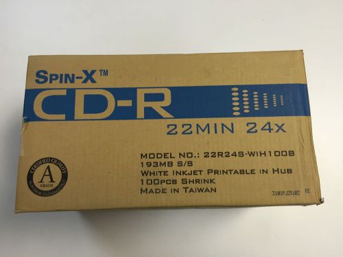 Spin-X Mini CD-R White Inkjet Hub Printable Recordable 800-Box + FREE Vinyl Sle