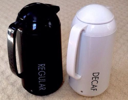 OGGI SET OF 2 THERMAL VACUUM COFFEE CARAFES DECAF AND REGULAR TWIST TOPS