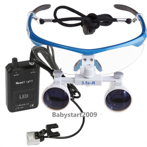 Dental 3.5X420mm Surgical Medical Loupes Binocular Glasses + LED Head Light Lamp