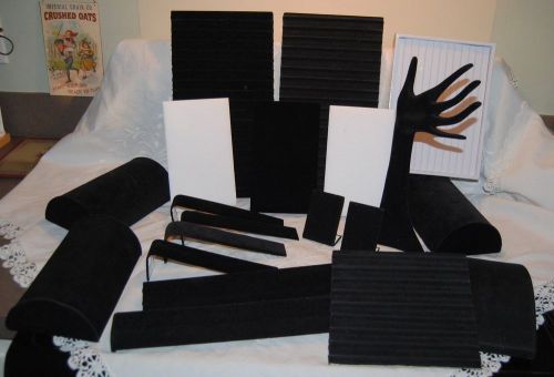 20 Black velvet Necklace Bracelet Watch Displays Stands Trays