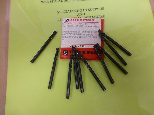 SCREW MACHINE DRILL LEFT HAND 5/32 DIAM HIGH SPEED TITEX GERMANY NEW 10PCS $8.40