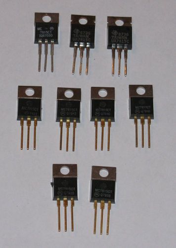 (9) 7915CT -15vdc 1-amp Voltage Regulators T0-220 Package New Surplus Stock