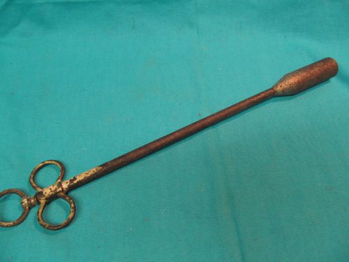 ANTIQUE 17&#034; DRENCH GUN PILL PUSHER EQUINE BOVINE