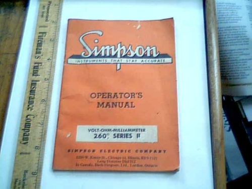 Simpson Electric Model 260 Volt Ohm Millammeter MANUAL