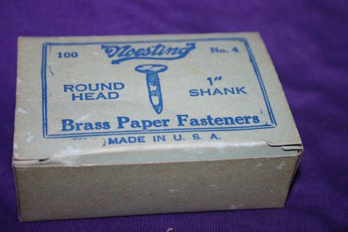 New NOESTING USA brass paper fasteners #3 (Box of 100) .75 3/4&#034; shank round head