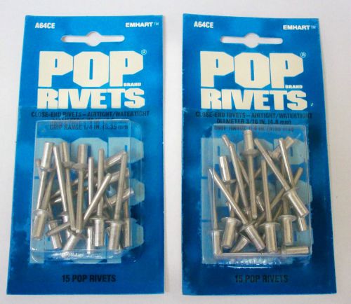 (100) EMHART A42CE 1/8&#034; Diameter x 1/8&#034; Grip Range Aluminum Pop Rivets - USA