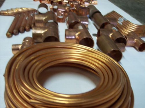 LOT of NIBCO &amp; MUELLER COPPER PLUMBING FITTINGS- TEES, STUB ELBOWS, TUBE, ETC!