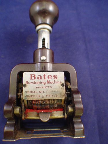 VINTAGE BATES NUMBERING MACHINE LEVER MOVEMENT WHEELS 6 STYLE E