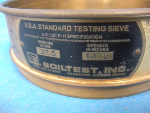 Soiltest Sieve 37.5mm, 1.5&#034; Opening, 8&#034; Diameter