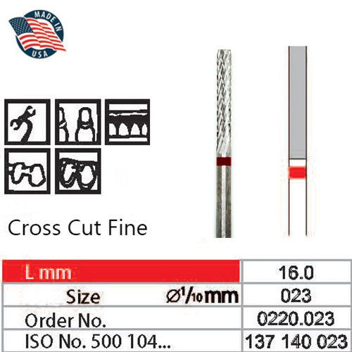 Wilson USA Tungsten Carbide Cutter HP Drill Bit Dental Nail Fine Chamfered Edge