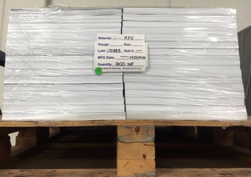 Lot of (15) White Styrene Poly Plastic Sheet .020&#034; x 17&#034; x 50&#034; Vacuum Forming