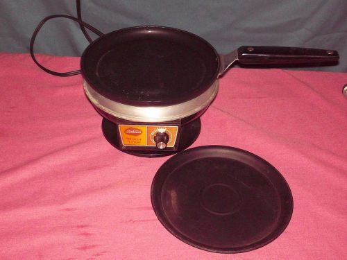 EUC Vintage Sunbeam M&#039;sieur Crepe Electric Maker Burner Base &amp; Dipping Pan WORKS