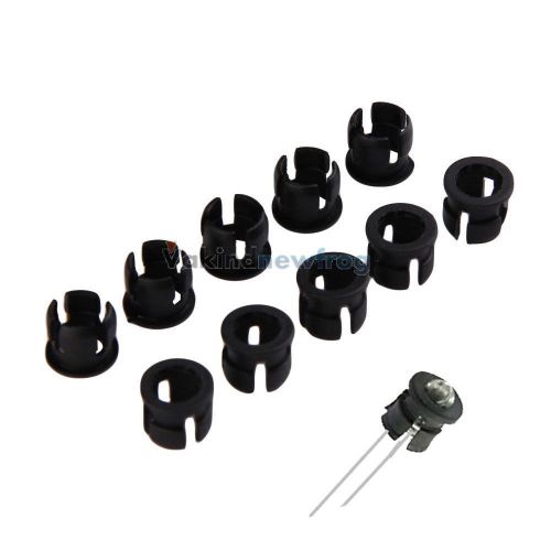 V1NF 50pcs, 5mm Black Plastic LED Holders Clips-Bezels Housings