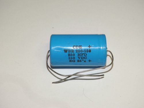 CDE 250 mf microfarad 150 volt Cap Capacitor WBR 250-150 NOS NEW OLD STOCK