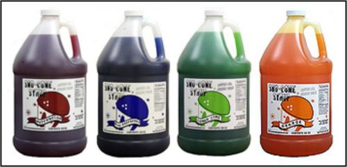 Premium snow cone / shaved ice syrup (4) gallons mix &amp; match for sale