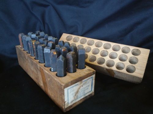 CAL-VAN 1/4&#034;  STEEL LETTER STAMP PUNCH SET METAL DIE IN WOODEN BOX **27 STAMPS**