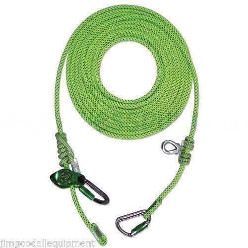 Tree climber flipline-lanyard,ce,moveable prusik,&amp;pulley slack tender,5m/16.5 ft for sale