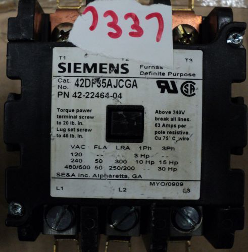 SIEMENS FURNAS CONTACTOR 42DF35AJCGA    42-22464-04    3P