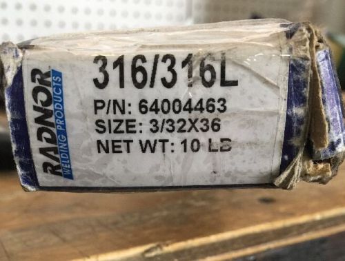 ER 316 / 316L STAINLESS TIG WIRE 3/32&#034; X 36&#034; 10# PKG Radnor