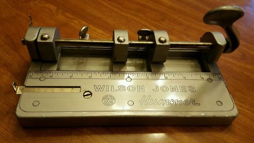 VINTAGE WILSON JONES 314 Hummer 3 HOLE ADJUSTABLE PAPER PUNCH IN GOOD CONDITION