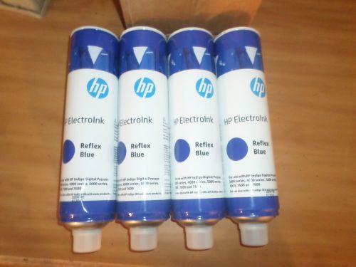 New open box hp electroink reflex blue - 4 cans indigo digital press 3/4/5/7000 for sale