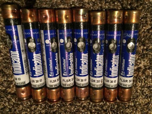 Lot of 8 @new&#034; littlefuse flsr 30 id (time delay fuse w/ indicator) for sale
