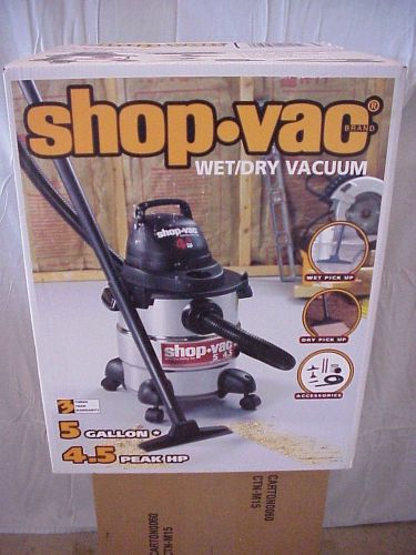 Shop-Vac 5 Gallon 4.5 Peak HP Stainless Steel Wet/Dry Vacuum 5986000 NEW