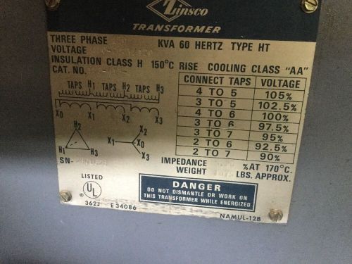 Zinsco. Transformer 150 Kva