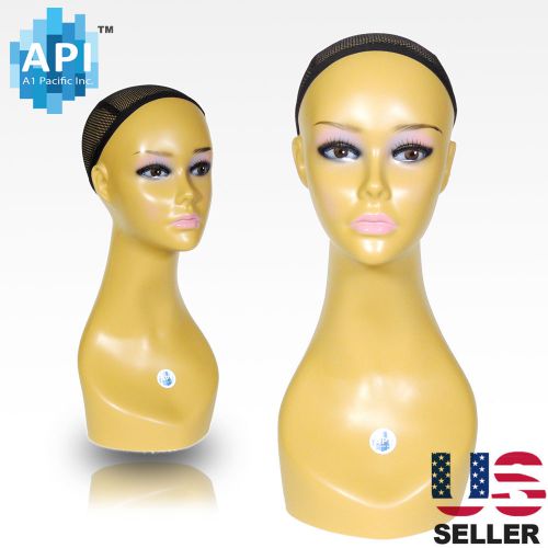 Realistic Plastic Female MANNEQUIN head lifesize display wig hat 18&#034; B3