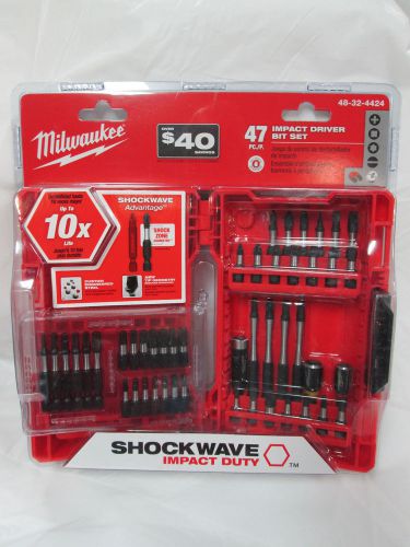 NEW - Milwaukee 48-32-4424 Shock wave Impact 47 Piece Driver Bit Set