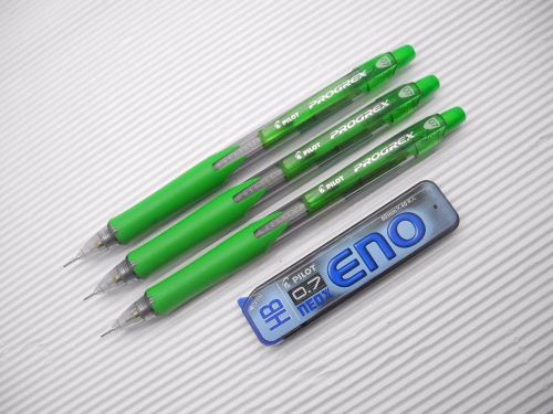 5pcs green barrel pilot progrex h-127  0.7mm mechanical pencil free leads(japan for sale