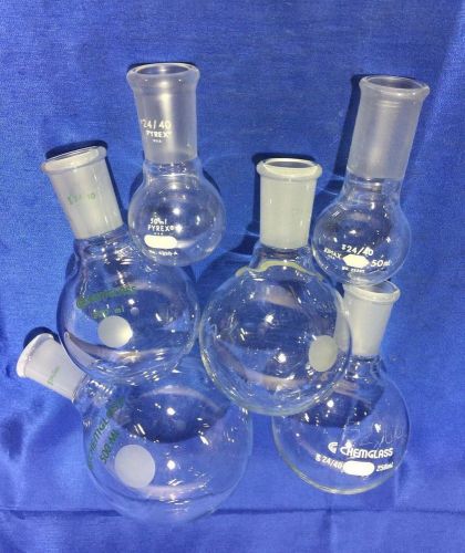 6 ea 24/40 Round Bottom Flask 500mL - 50mL