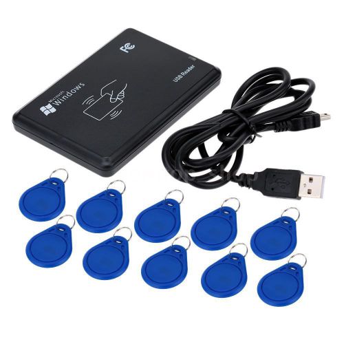 RFID 13.56MHz Proximity Smart IC Card Reader + 10x IC Key Cards E8AD