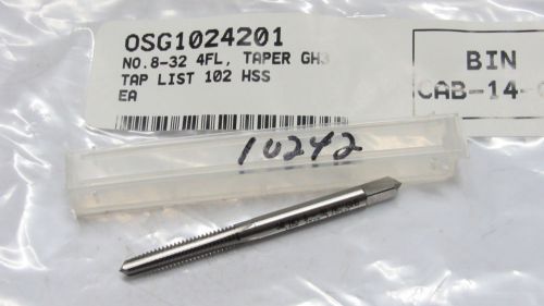 New osg #8-32 nc gh3 h3 4fl 4 flutes taper hand tap bright finish 1024201 for sale