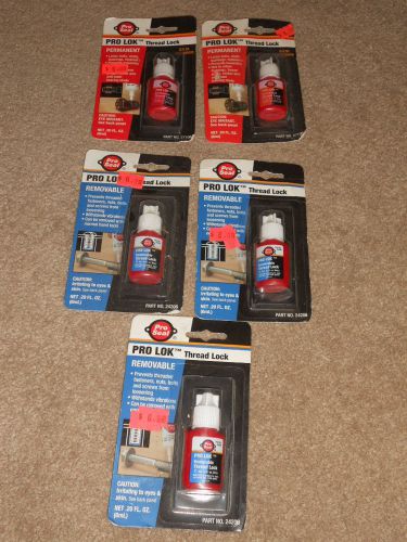 5 PACKS PRO SEAL PRO LOK  THREAD LOCK PERMANENT &amp; REMOVABLE .20 OUNCES NIP