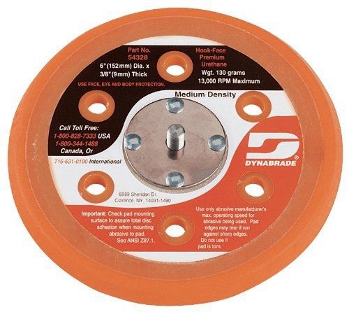 Dynabrade 54328 6-Inch Hook-Face Short Nap Vacuum Disc Pad