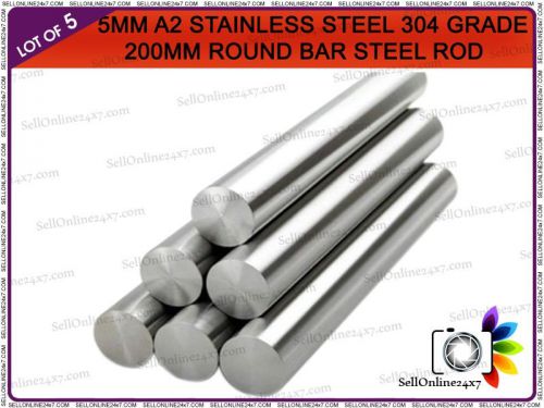 Lot of 5 pcs a2 stainless steel bar/rod milling welding metalworking - 200mm for sale