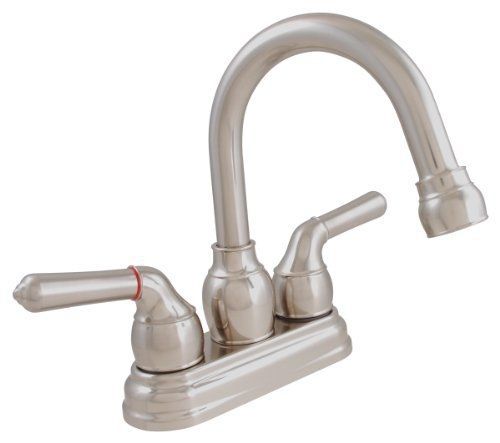 LDR 952 46405BN Exquisite Bathroom Faucet, Gooseneck Swing Spout, Dual Tulip