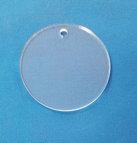 50 ACRYLIC KEYCHAINS 2&#034;D CLEAR CIRCLE BLANK DISCS 1/16&#034; THICK PLASTIC PLEXIGLASS