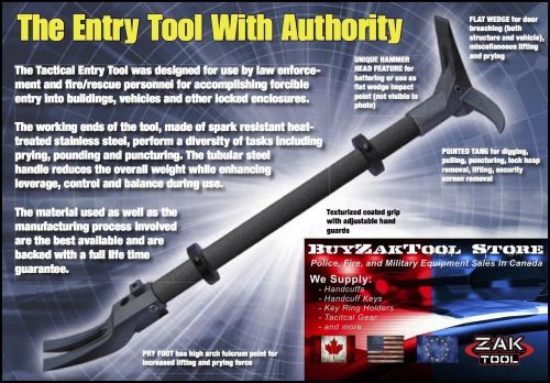 Zak Tool ZT41-24 Tactical 24 Inch 8lbs Black Halligan Police SWAT Entry Tool