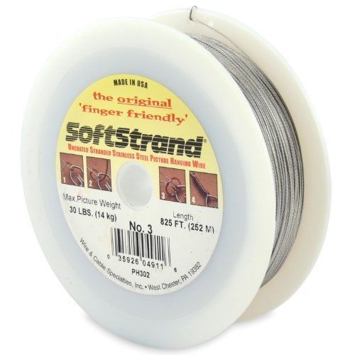 Wire &amp; cable specialties softstrand size 3 - 825-feet picture wire uncoated for sale