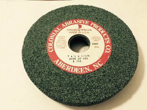 Colonial 7&#034;x1&#034; X 1-1/4&#034; 36 Grit Green Type-6 Grinding Wheel GC36-J5-VS1 1-wheel