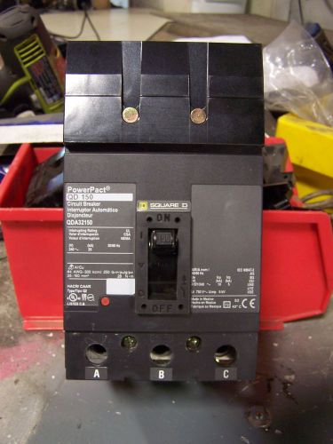 SQUARE D 150 AMP POWERPACT I-LINE CIRCUIT BREAKER 240 VAC 3 POLE QDA32150