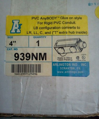 Arlington 939nm conduit body, pl, anybody(tm), 4&#034; hub for sale