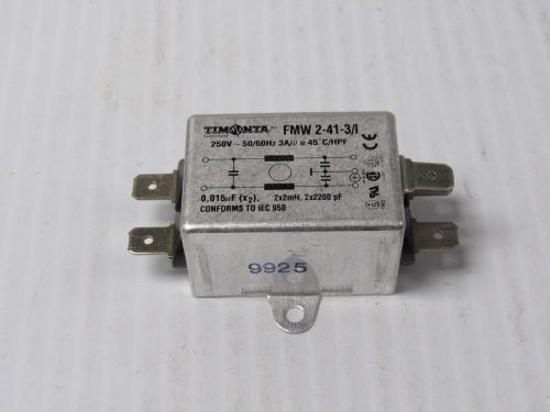 TIMONTA LINE FILTER FMW 2-41-3/I FMW2413I 250V 3 AMP A 3A - USED