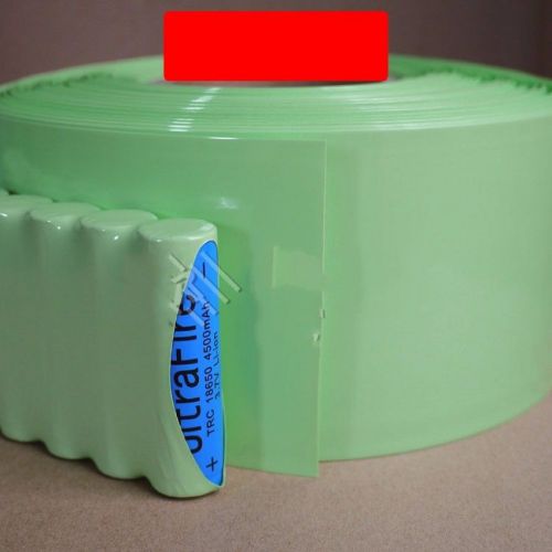 18650 aa battery sleeve pvc heat shrinkable tube wrap light green 85mm x 1m for sale